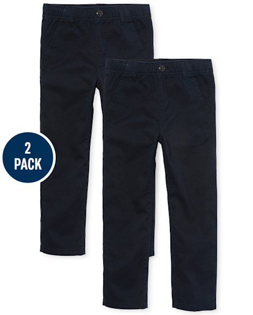 Boys Uniform Pull On Chino Pants 2-Pack