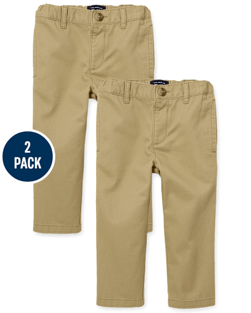 Baby And Toddler Boys Uniform Relaxed Straight Chino Pants 2-Pack
