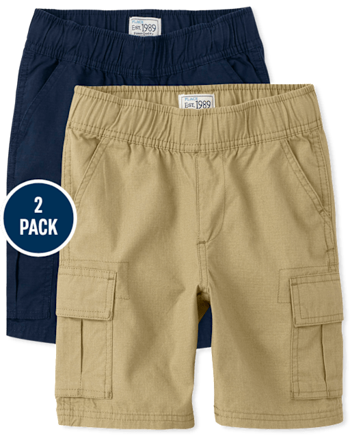 Boys Pull On Cargo Shorts 2-Pack