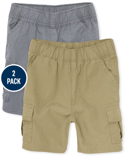 Baby And Toddler Boys Pull On Cargo Shorts 2-Pack