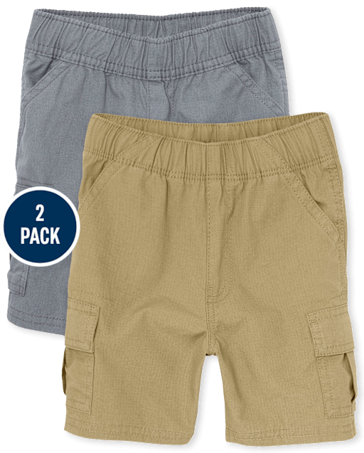 Baby And Toddler Boys Pull On Cargo Shorts 2-Pack