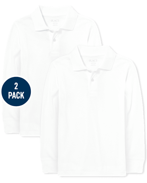 Boys Uniform Soft Jersey Polo 2-Pack