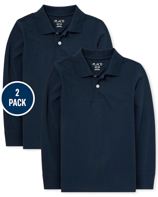 Boys Uniform Soft Jersey Polo 2-Pack