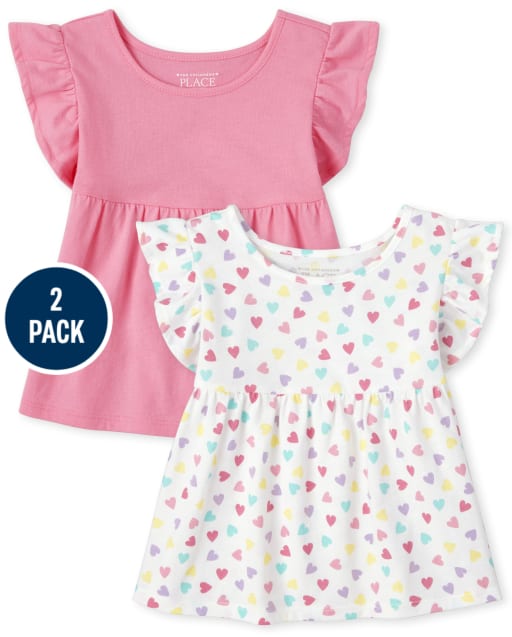 Toddler Girls Ruffle Top 2-Pack