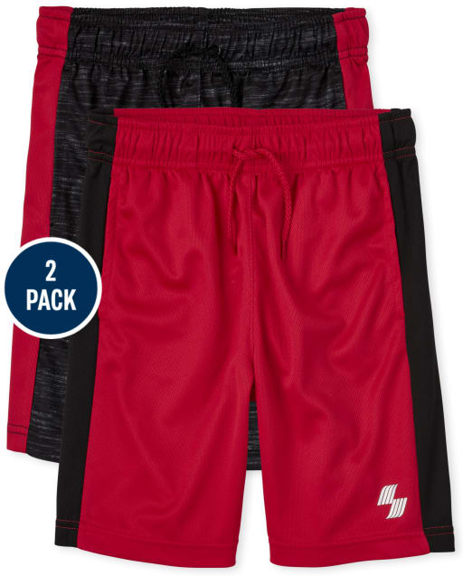 Lot de 2 shorts de basketball performants à rayures latérales pour garçon