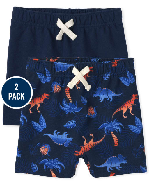Toddler Boys Dino French Terry Shorts 2-Pack