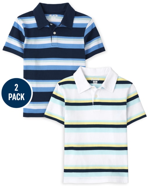 Polo de punto de rayas para niño, paquete de 2