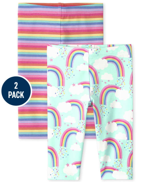 Toddler Girls Rainbow Capri Leggings
