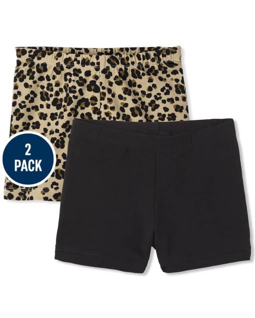 Girls Leopard Cartwheel Shorts 2-Pack