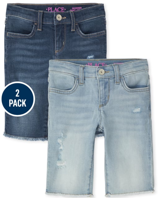 Paquete de 2 pantalones cortos de mezclilla para niña