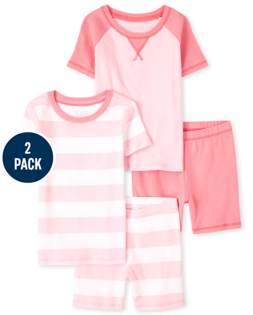 Girls Snug Fit Cotton Pajamas 2-Pack