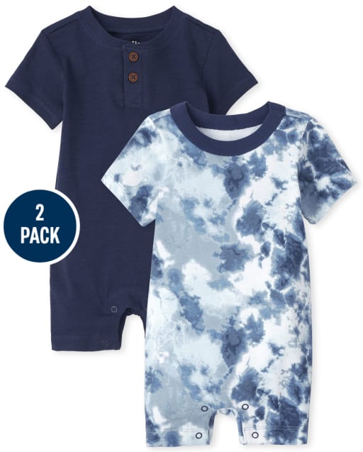 Lot de 2 barboteuses tie-dye pour bébé garçon
