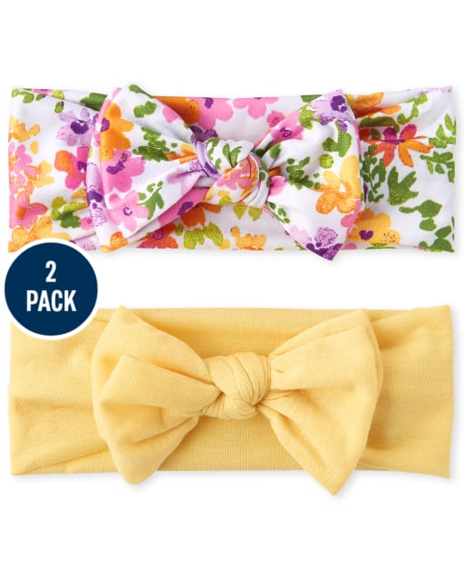 Baby Girls Floral Bow Headwrap 2-Pack