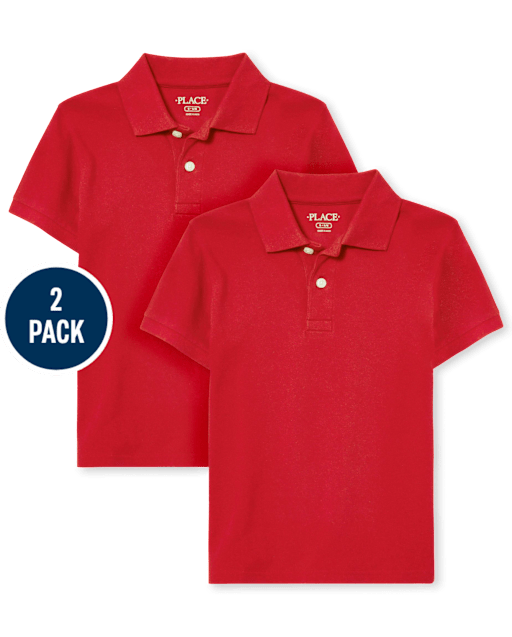 Boys Uniform Soft Pique Polo 2-Pack - Husky