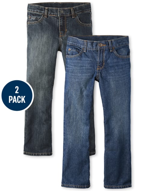 Boys Slim Basic Bootcut Jeans 2-Pack