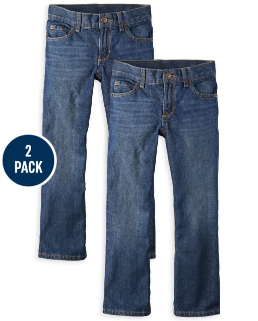 Boys Slim Basic Bootcut Jeans 2-Pack