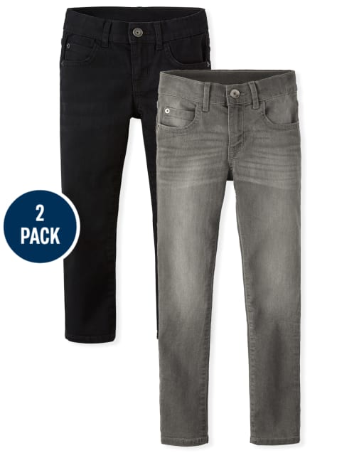 Boys Slim Basic Stretch Super Skinny Jeans 2-Pack