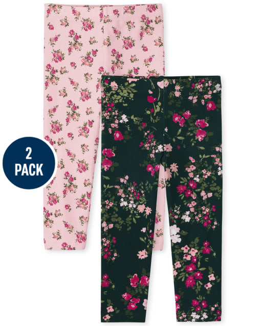 Toddler Girls Floral Leggings 2-Pack