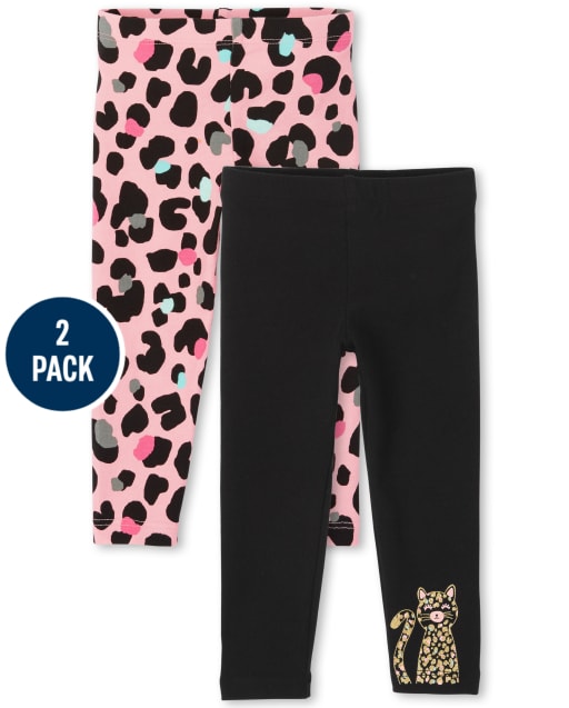Toddler Girls Leopard Leggings 2-Pack