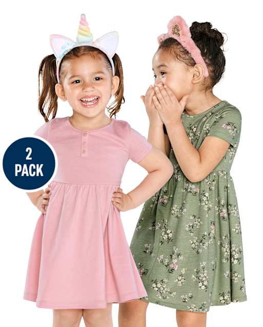Toddler Girls Floral Everyday Dress 2-Pack