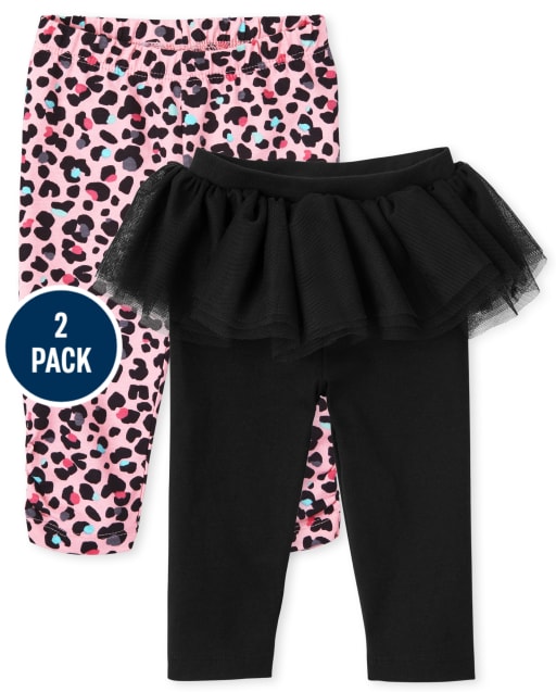 Baby Girls Leopard Tutu Leggings 2-Pack