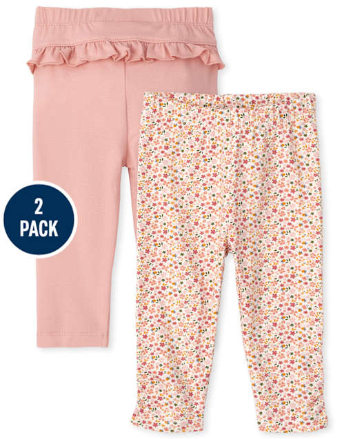 Lot de 2 pantalons à fleurs pour bébé fille