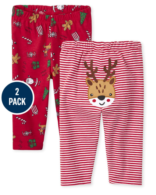 Unisex Baby Christmas Pants 2-Pack