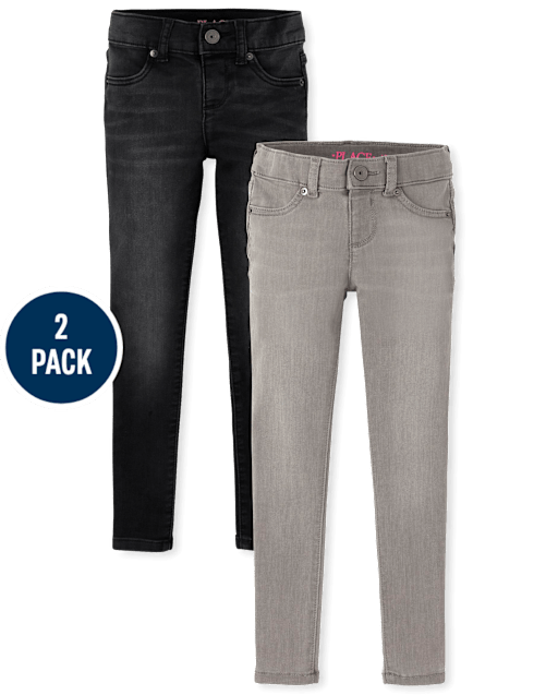 Lot de 2 jeggings en denim stretch pour fille