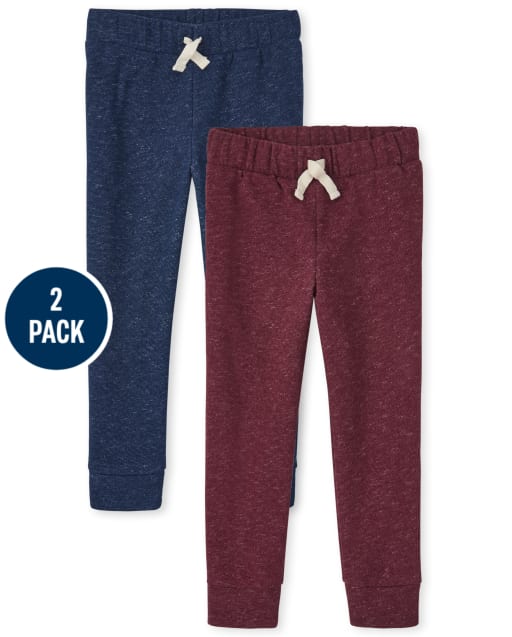 Boys Fleece Marleld Jogger Pants 2-Pack