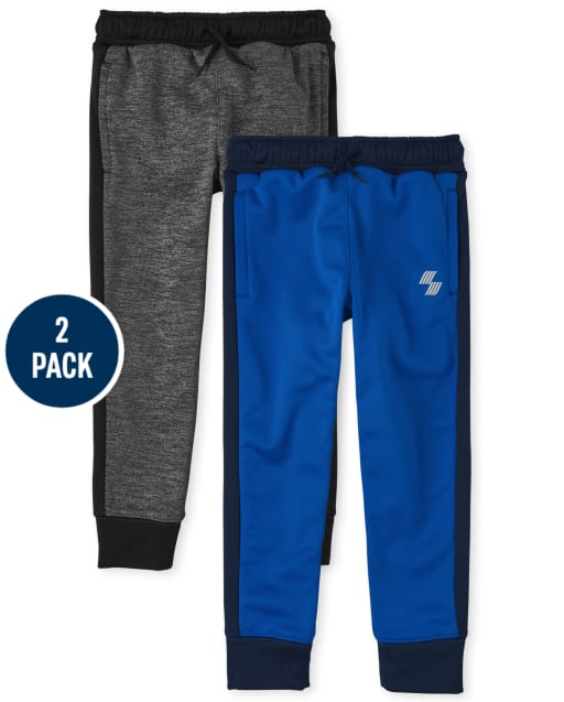 Boys Side Stripe Performance Jogger Pants 2-Pack