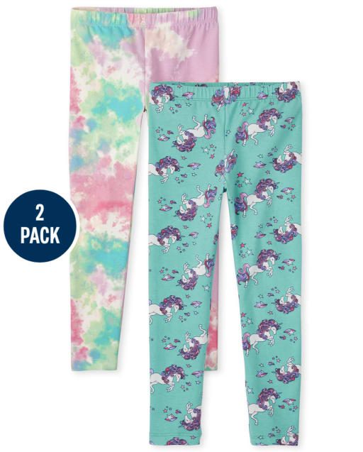 Lot de 2 leggings imprimés pour fille