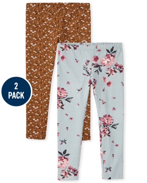 Pack de 2 leggings estampados para niña