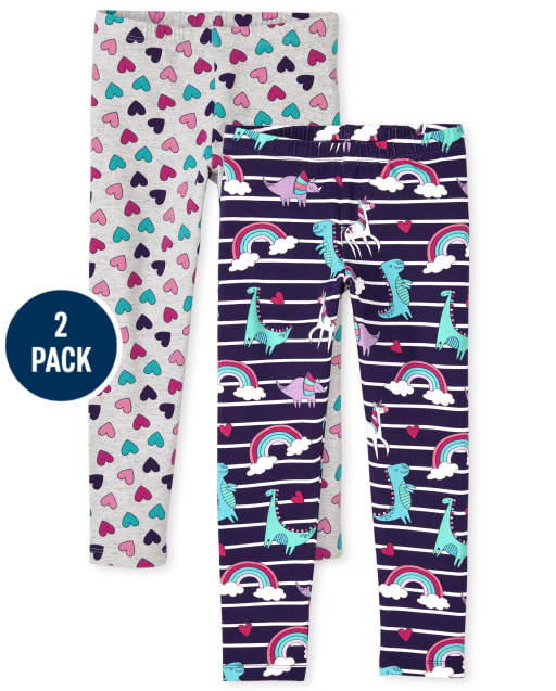 Girls Print Leggings 2-Pack