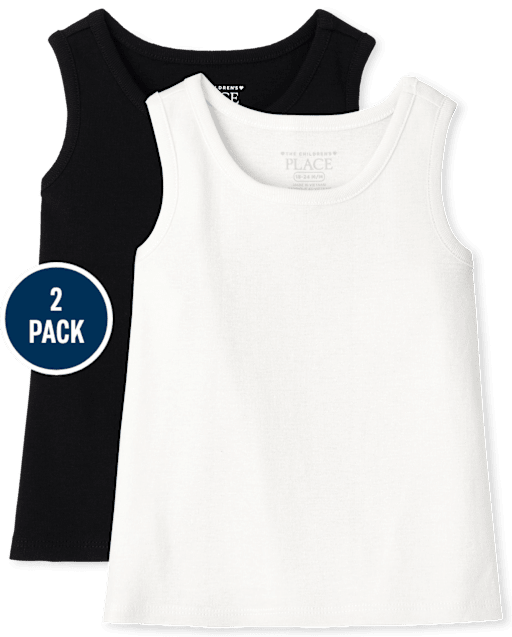 Toddler Girls Ribbed Tank Top 2-Pack