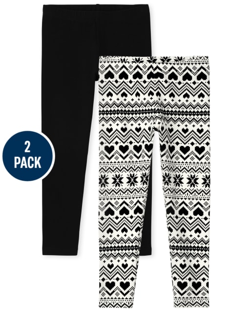 Girls Fairisle Leggings 2-Pack
