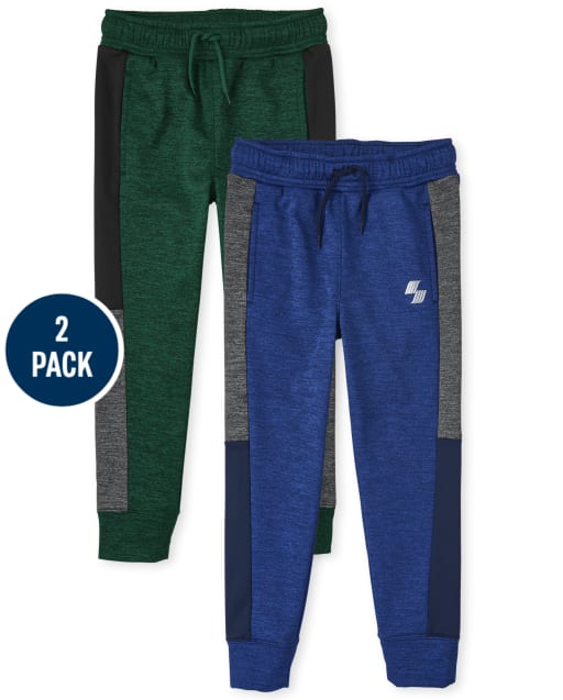 Pack de 2 pantalones deportivos deportivos con rayas laterales para niño