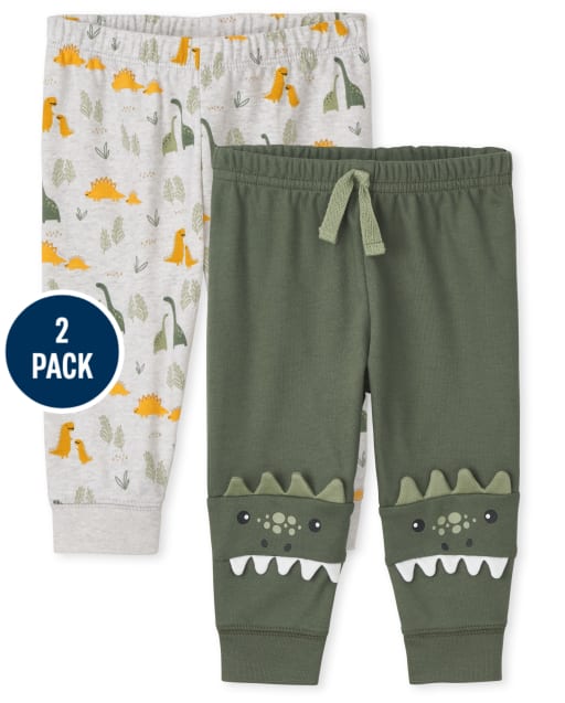 Baby Boys Dino Pants 2-Pack