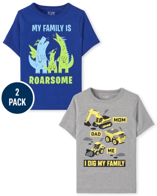 Baby And Toddler Boys Family Graphic Tee 2-Pack