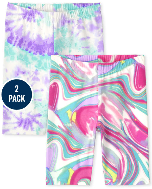 Pack de 2 pantalones cortos ciclistas con estampado para niñas
