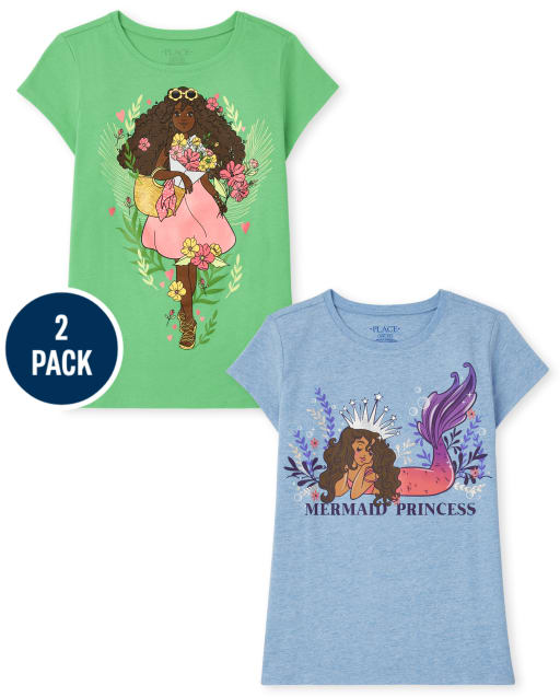 Girls Mermaid Graphic Tee 2-Pack