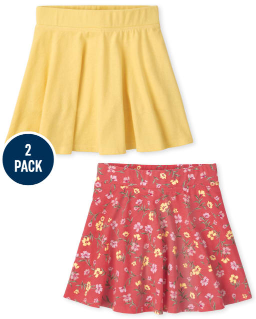 Lot de 2 jupes-shorts imprimées pour filles