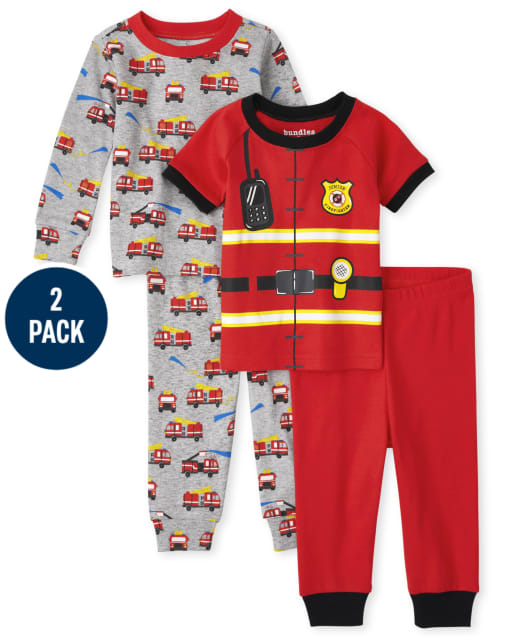 Baby And Toddler Firefighter Snug Fit Cotton Pajamas 2-Pack