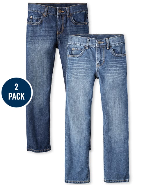 Boys Slim Basic Straight Jeans 2-Pack