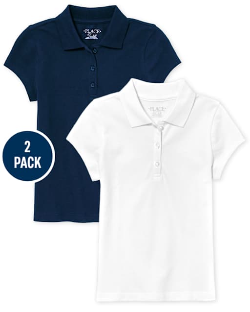 uniformes pour fille Ruffle Pique Polo 2-Pack - Plus