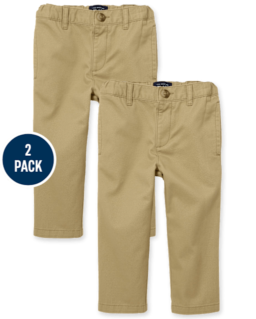 Baby And Toddler Boys Uniform Stretch Relaxed Chino Pants 2-Pack