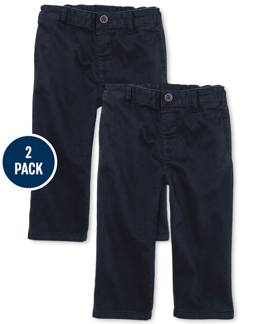 Baby And Toddler Boys Uniform Stretch Relaxed Chino Pants 2-Pack