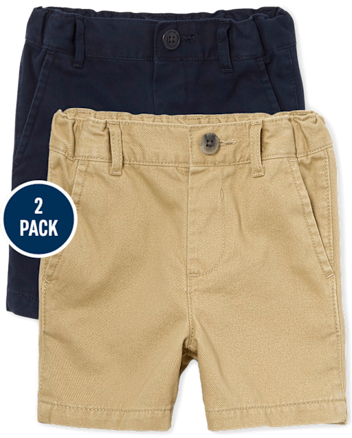 Baby And Toddler Boys Uniform Stretch Chino Shorts 2-Pack
