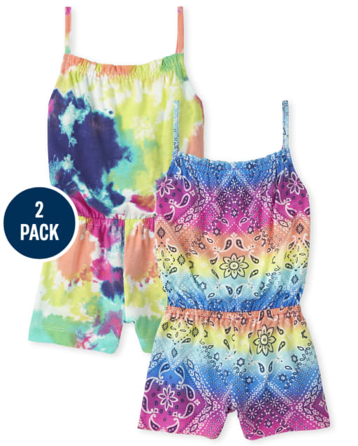 Toddler Girls Print Romper 2-Pack