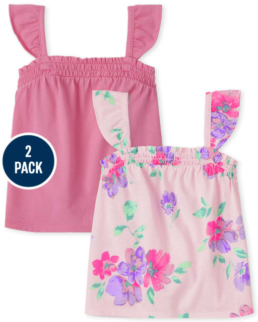 Toddler Girls Ruffle Tank Top 2-Pack