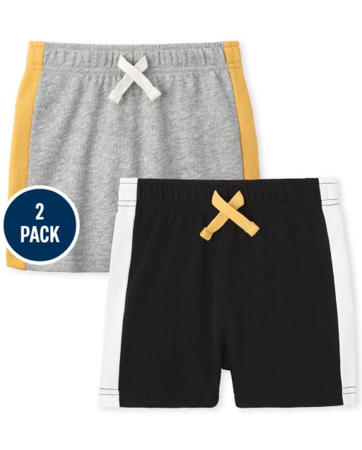 Lot de 2 shorts en tissu éponge à rayures latérales pour tout-petit garçon